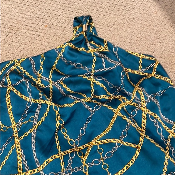 Teal Chain Print halter - Picture 2 of 6